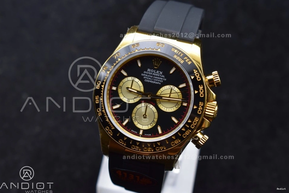 Black 1:1 Dial YG Edition Best (Weighted) 126518 V6 on Oysterflex Strap QF Daytona SH4131 0521